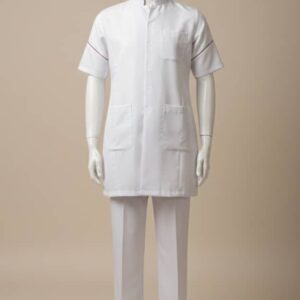 Medical Uniform China Collar Coat Short Sleeve Men